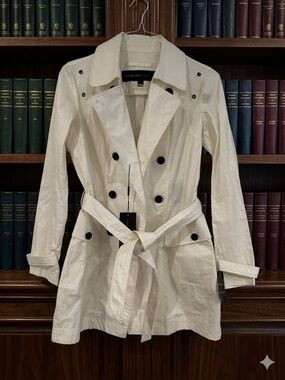 NWT Marc New York Andrew Marc Off-White Belted Trench Coat - Size S